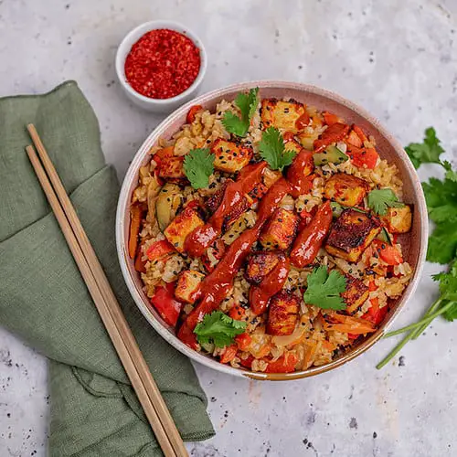 Gebratener Kimchi Reis (vegan) Rezept